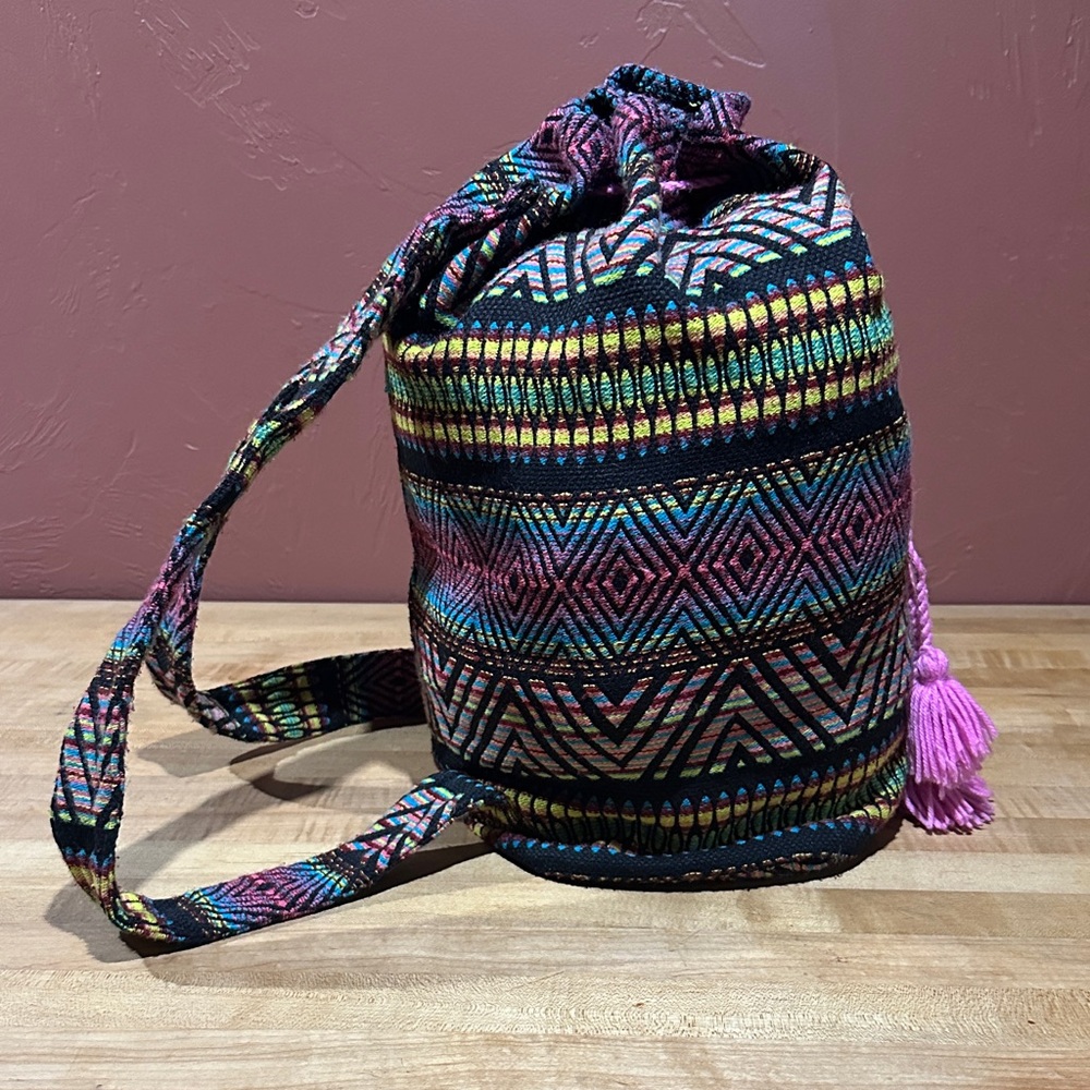 Drawstring Backpack [multicolor woven] - image 1